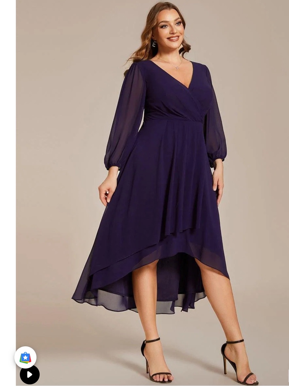 NWT Ever-Pretty Purple Chiffon High-Low Dress XXL